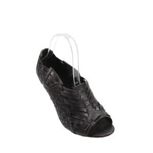 Sergio Rossi Womens Woven Leather Peep-Toe High Heels Brown Size 8